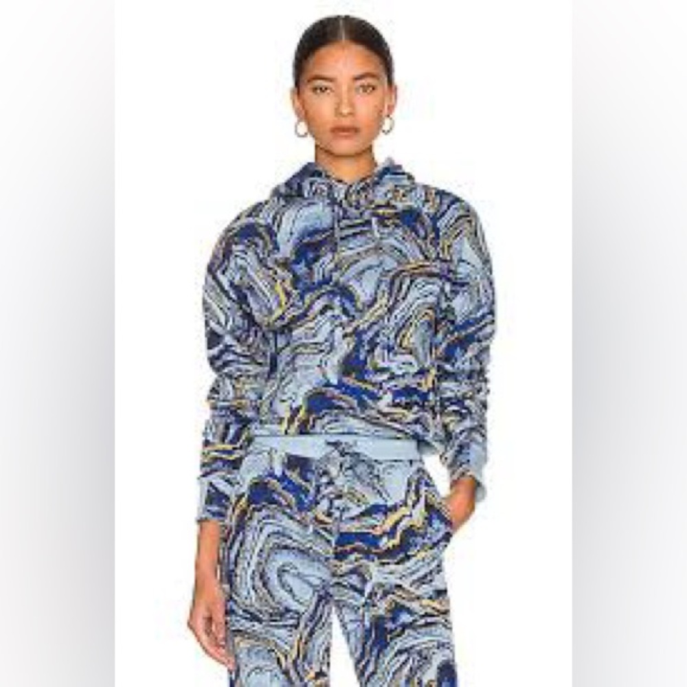 Twenty Montreal Crystal Azurite Hyper Reality Knit Hoodie Atlantic NWT Medium